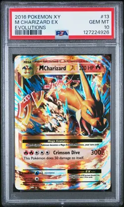 2016 POKEMON XY EVOLUTIONS #13 M CHARIZARD EX PSA 10 - Image 1