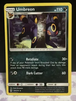Umbreon 120/214 Pokemon Lost Thunder (Non-Holo) - NM - Image 1