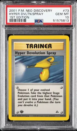 2001 POKEMON NEO DISCOVERY 1ST ED #73 HYPER DEVOLUTION SPRAY PSA 10 - Image 1