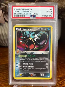Vintage Pokemon - Team Rocket Returns Ex Dark Gyarados 36/109 - PSA 4 - Image 1