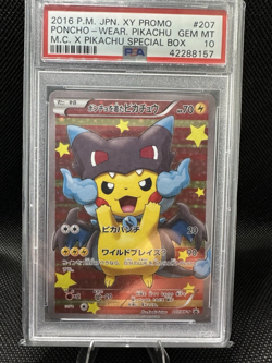 Poncho Wearing Pikachu Charizard X 207/XY-P 2016 PSA 10 Pokemon JPN #207 Promo - Image 1