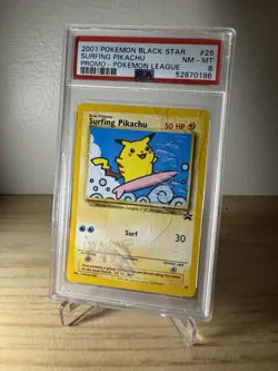 2001 POKEMON SURFING PIKACHU BLACK STAR PROMO- POKEMON LEAGUE - Image 1