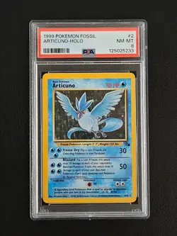 Articuno 2/62 Holo Rare Pokemon 1999 WOTC Fossil Set PSA 8 - Image 1