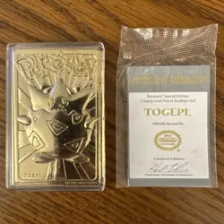 Togepi Pokemon 23K Gold Plated Trading Card Burger King 1999 - Image 1