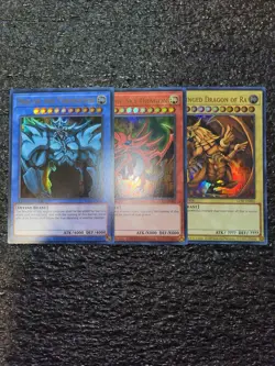 Yugioh! Egyptian God Cards Set Slifer Obelisk Ra LC01 Ultra Rare Limited NM - Image 1