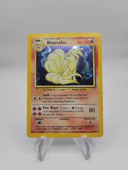 1999 Pokemon Ninetales Holo Rare Base Set Unlimited Card #12/102 - Light Damage - Image 1