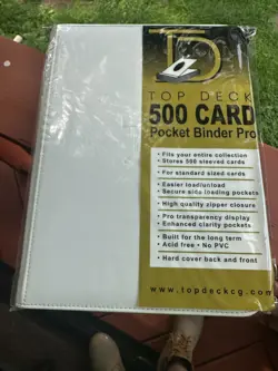 Top Deck 500 Card Ringless Zip Around Binder 9 Pocket Pages Side Load White NEW - Image 2