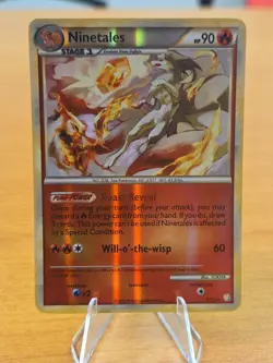 2010 Pokemon NINETALES HeartGold & SoulSilver Base REVERSE HOLO Rare Card 7/123 - Image 1