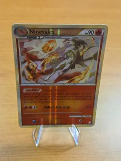 2010 Pokemon NINETALES HeartGold & SoulSilver Base REVERSE HOLO Rare Card 7/123 - Image 4