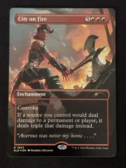 1x MTG City on Fire (Rainbow Foil) - Secret Lair Drop Series (SLD) #1803 - Magic - Image 1