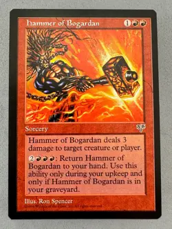 Hammer of Bogardan Mirage Regular MTG-Light Play Excellent-Vintage Magic - Image 1