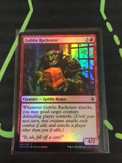 MTG Magic The Gathering Goblin Racketeer Foil Goblin Rogue Red Commander - Image 1