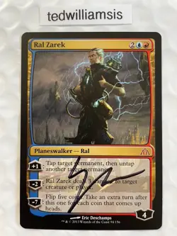 Ral Zarek MtG Dragon's Maze Autographed Signed by Artist Eric Deschamps - Image 1