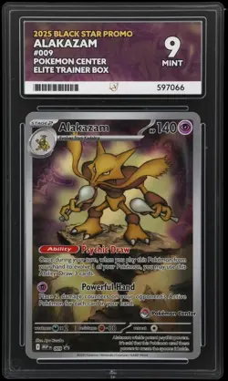 ACE 9 Pokemon Mega Evolution Alakazam 009 Pokemon Center Stamp Black Star Promo - Image 1