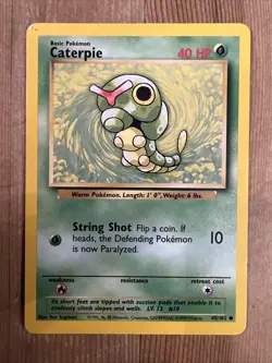 CATERPIE 45/102 Common Base Set WOTC 1999 Pokemon - LP - Image 1