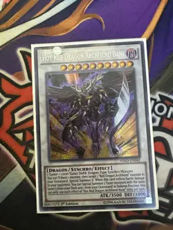 Yugioh - Hot Red Dragon Archfiend Bane HSRD-EN042 1st Edition Secret Rare NM - Image 1