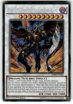 Hot Red Dragon Archfiend Bane HSRD-EN042 Secret Rare 1st Ed NM Yugioh - Image 1