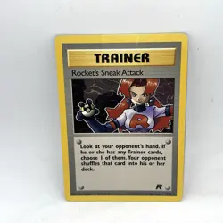 Rocket’s Sneak Attack Team Rocket 72/82 Regular Rare Pokemon Card Creased - Image 1