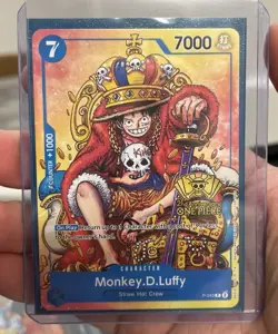 Monkey D Luffy P-043 2nd Anniversary Stamped Promo One Piece Card English NM - Image 1