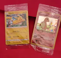 Rare Nintendo Pokemon Event Promo cards Holo Charmander and Pikachu, sealed - Image 1