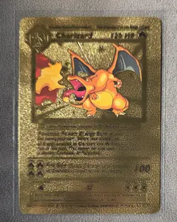 Pokemon Charizard 120HP Gold Foil Fan Art Card 4/102 NM/Mint - Image 3