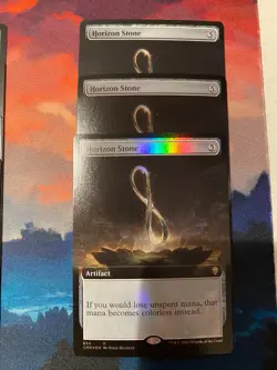 MTG Commander Legends Horizon Stone Extended Art x 3, Two Foil - Image 1
