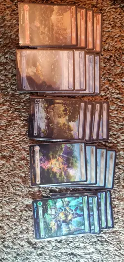 Magic The Gathering Final Fantasy Chocobo Track Stamped Foil Lands Set, 4x each - Image 1