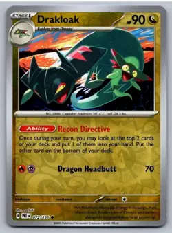 Pokemon TCG Prismatic Evolutions Reverse Holo Drakloak 072/131 Common - Image 1