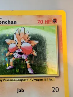 Pokemon TCG Hitmonchan Base Set 7/102 Holo 1999-2000 Wizards Base Set Copyright - Image 3