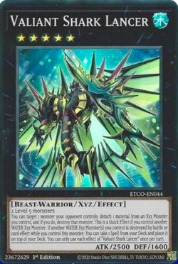 3X LP Valiant Shark Lancer - ETCO-EN044 - Super Rare 1st Edition PLAYSET yugioh - Image 1