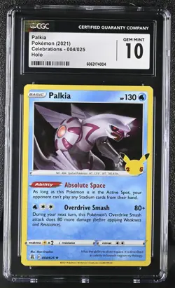 PALKIA Holo Rare Pokemon Card Sword & Shield Celebrations #004 CGC 10 GEM MINT - Image 1