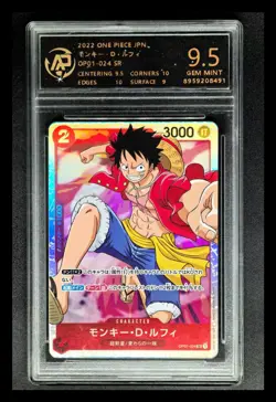 2022 ONE PIECE JPN. cards Monkey D. Luffy OP01-024 SR RPA 9.5 (SAME AS PSA 9) - Image 1
