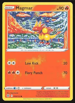 SWSH09: Brilliant Stars Magmar #019/172 Common Pokemon Card - Image 1