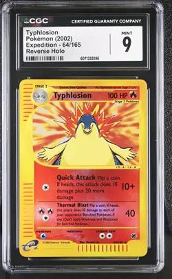 CGC 9 MINT Typhlosion 2002 Expedition 64/165 Reverse Holo Pokemon Card - Image 1
