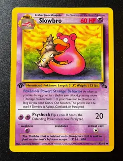 Pokemon Cards: - Slowbro - Fossil - 1st Edition - Common 43/62 - Near Mint - Image 1