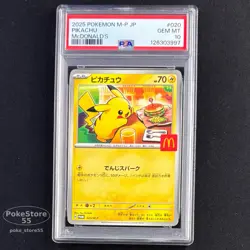 PSA 10 Pikachu 020/M-P McDonald's Happy Set 2025 Promo Japanees Pokemon GEM MINT - Image 1