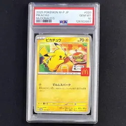 PSA 10 Pikachu 020/M-P McDonald's Happy Set 2025 Promo Japanees Pokemon GEM MINT - Image 2