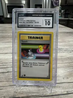 1999 Pokemon German 1st Edition Tausch 95/102 PSA 10 Switch Base Set - Image 1