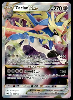 Pokemon TCG Crown Zenith #096/159 Zacian VSTAR NM - Image 1
