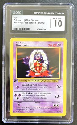 1999 Pokemon German Base Set 1st Edition Jynx #31 Rossana **CGC 10** - Image 1