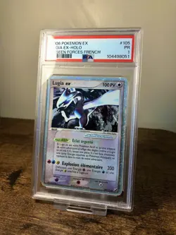 PSA 1 Lugia EX 105/115 Unseen Forces Pokemon Card French 2005 - Image 1