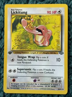 1st Edition LICKITUNG 38/64 Jungle Set - Pokemon WOTC Vintage Card - LP - Image 1