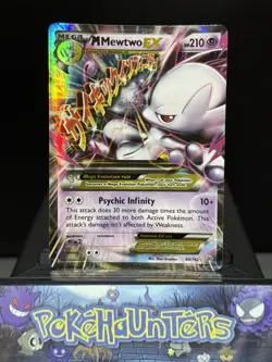 Pokemon Card Mega M Mewtwo EX 64/162 XY Breakthrough Rare Light Play - Image 1