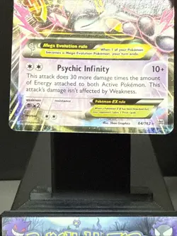 Pokemon Card Mega M Mewtwo EX 64/162 XY Breakthrough Rare Light Play - Image 3