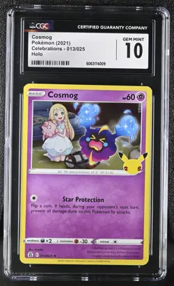 COSMOG Holo Rare Pokemon Card Sword & Shield Celebrations #013 CGC 10 GEM MINT - Image 1