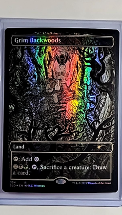 MTG Magic The Gathering SLD Secret Lair Drop Borderless Foil #354 Grim Backwoods - Image 1