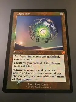 MTG The Brother's War Artifacts Caged Sun Retro Frame Foil - Image 1