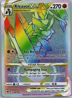 Cleaver VSTAR 196/189 Rainbow Rare - Astral Radiance - Pokemon Card - NM - Image 1