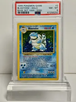 1999 POKEMON BASE SET BLASTOISE #2 HOLO PSA 8 - Image 1