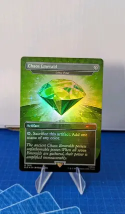 Green Chaos Emerald 7031 Foil (Lotus petal) - MTG, Secret Lair, Sonic - Image 1